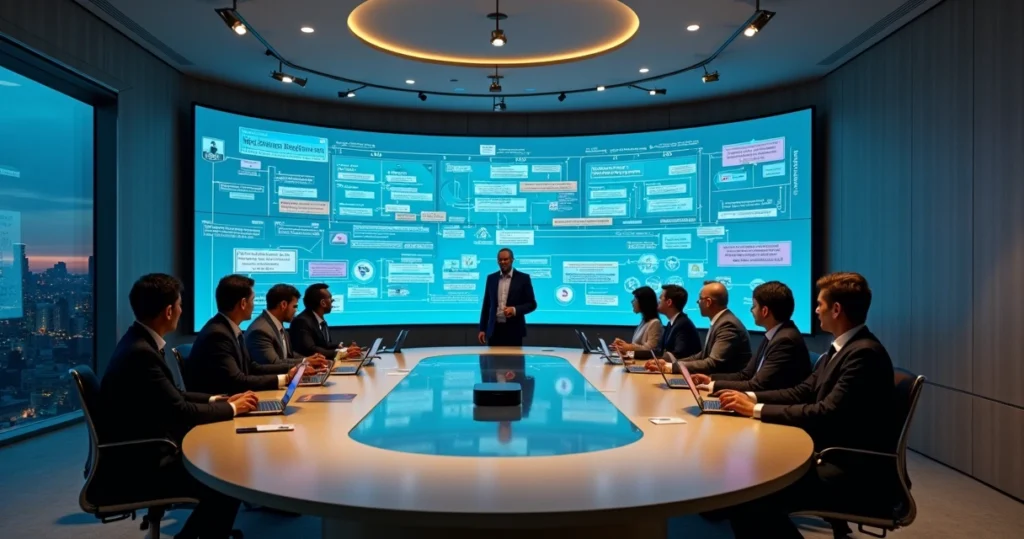 Consultor projeta automação com IA em painel digital de processos padronizados